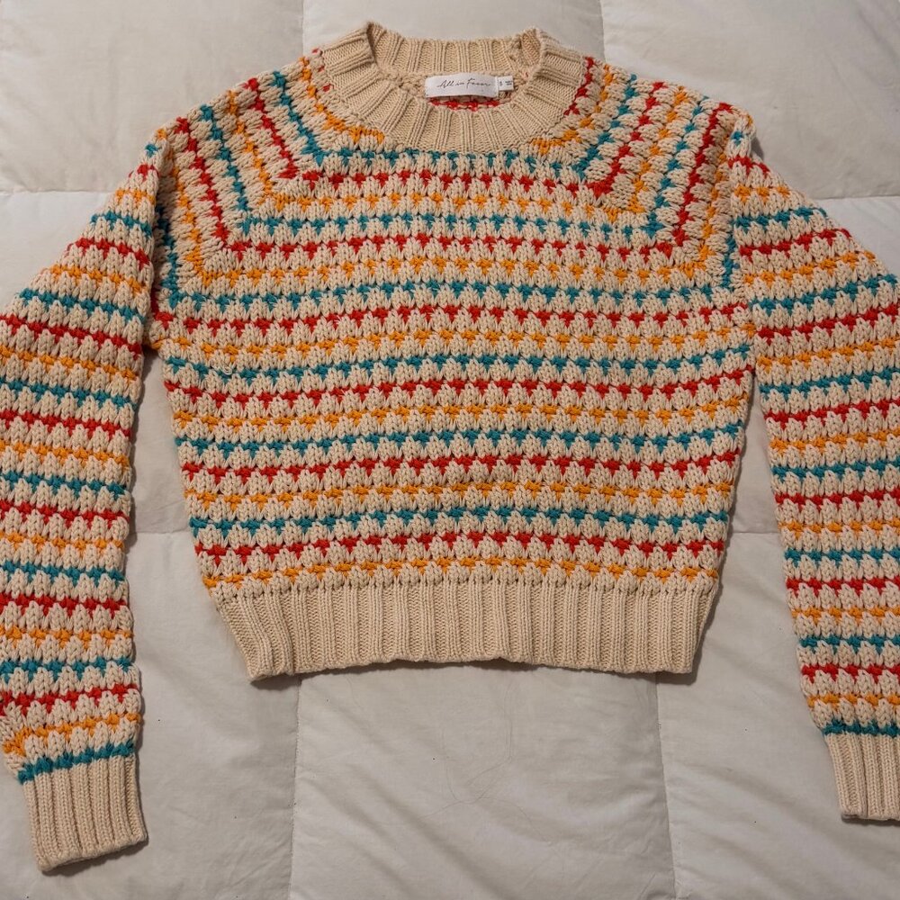 All in Favor Rainbow Stripe Sweater - LIKE NEW!